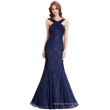 Kate Kasin Halter Deep V-Back Pleated Long Lace Spandex Navy Blue Evening Prom Party Dress 8 Size US 2~16 KK000118-1